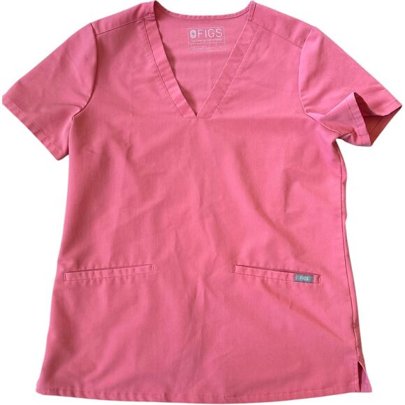 Figs Casma 3 Pocket scrub Top in DISCONTINUED Beat It Pink PO# 1288 Size S - Picture 1 of 6